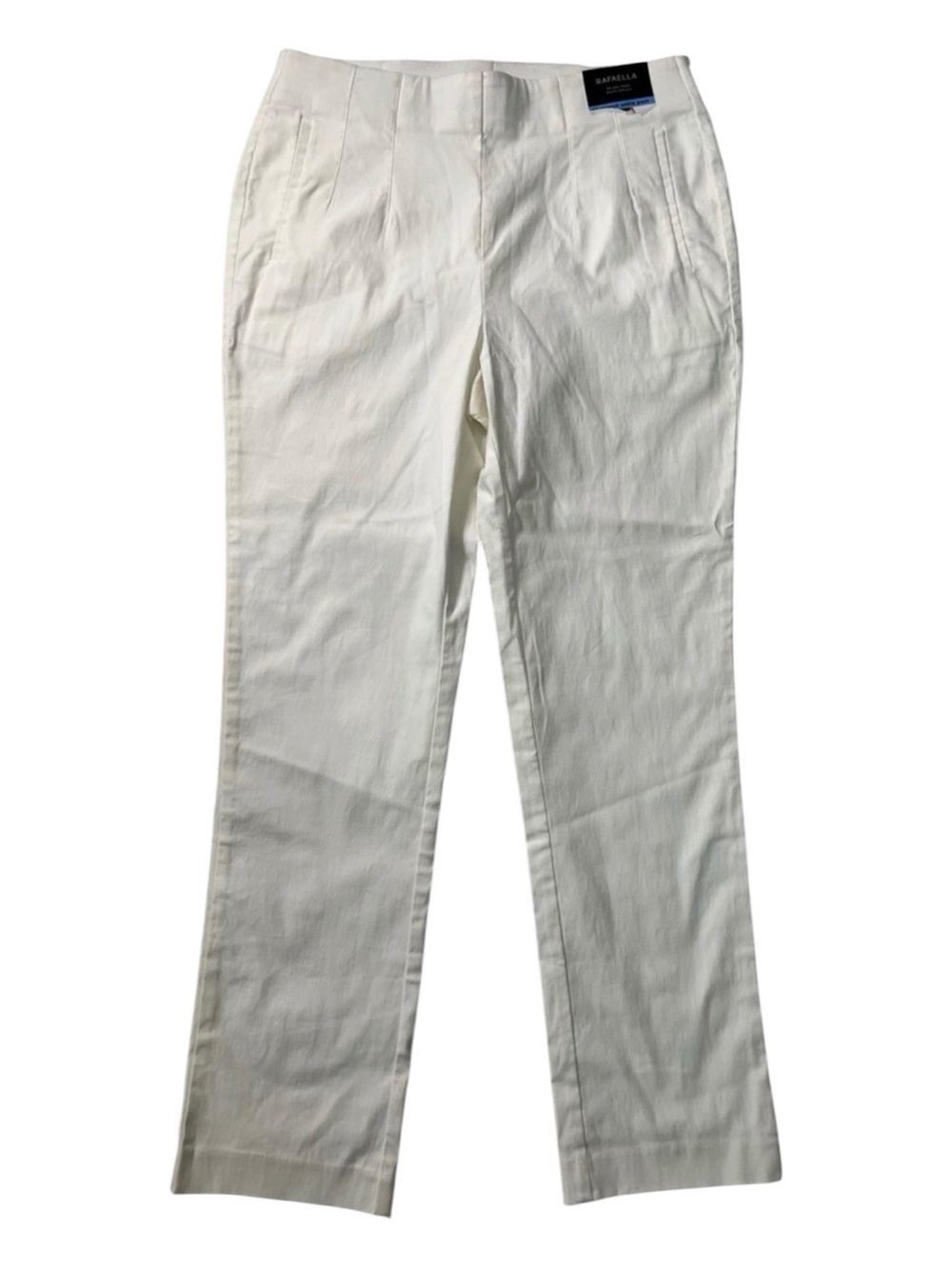 NWT Rafaella White Straight-Leg Pants Sz 10